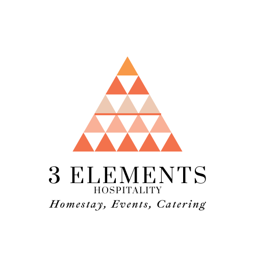 the triangle depicts the 3 angles of the business - homestay, events and catering